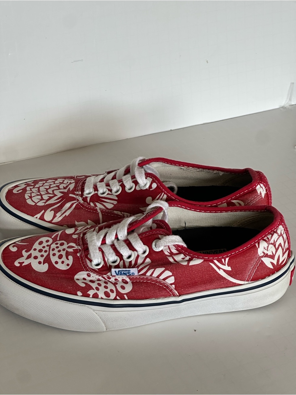 Vans Authentic Pro Hawaiian Floral Red Canvas Skate Shoes Men 6.5 Women 8 - Picture 6 of 11